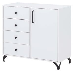 Komoda Ozoli 90 cm so zásuvkami - biela