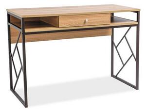 TABLO B íróasztal, 110x76x48, tölgy/sötétbarna