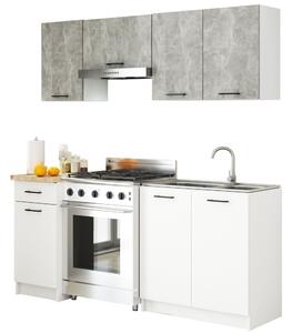 Konyhabútor 180 cm Ozara (beton + fehér)