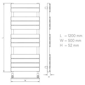 Design radiátor NERO Italia FR01005 - 50 x 120 cm