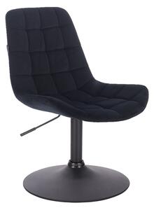 HR590N Fekete modern velúr szék fekete lábbal