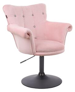 HR804CN Rózsaszín modern velúr szék fekete lábbal