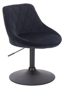 HR1054N Fekete modern velúr szék fekete lábbal