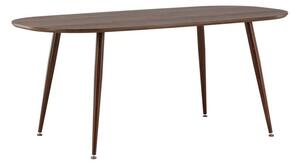 Asztal Dallas 3829, Sötét barna, 75x90x180cm, Közepes sűrűségű farostlemez, Fém