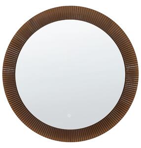 LED fürdőszobai tükör BESBE 80 cm 80 cm Barna