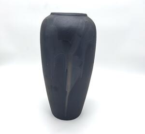 Kerámia váza, 16x36 cm - Szürke, ezüstös csillogással