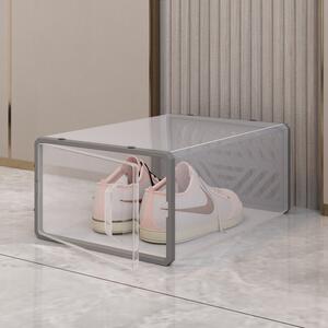 Cipőtároló doboz, fedeles záródású, átlátszó, 33.5 x 23 x 14 cm, műanyagból készült