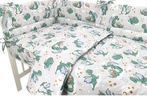 Baby Shop 3 részes ágynemű garnitúra - szürke/zöld sárkány