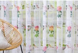 Fehér-rózsaszín átlátszó függöny 300x245 cm Shoyo – Mendola Fabrics