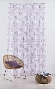 Fehér-lila átlátszó függöny 300x260 cm Elsa – Mendola Fabrics