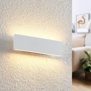 Lindby Ignazia LED fali lámpa, 28 cm, fehér, fém, fel/le, le, dimmelhető, Fehér / opál, Nappali / Étkező, fém, Modern