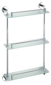 Sapho Sapho, X-ROUND E üvegpolc hármas sínnel 380x675x130mm, króm, XR608