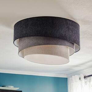 Duolla Mennyezeti lámpa Pastell Trio Ø 60 cm, 3 szürke árnyalatban, dimmelhető, Alu / szürke / cink, Nappali / Étkező, Textil / szövet / selyem, Fiatalos életstílus