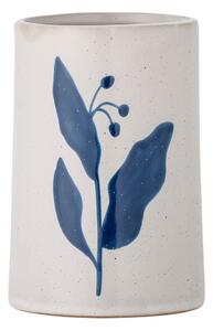 Fehér-kék agyagkerámia fogkefetartó pohár Aurora – Bloomingville