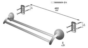 BISK Erga Deco, 2 karú törölközőtartó 610 mm, antik sárgaréz, ERG-00411