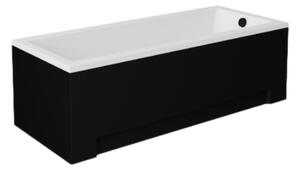 Besco MODERN 120x70 egyenes akril kád lábbal és matt fekete előlappal