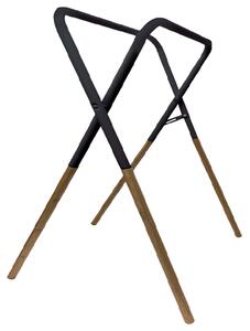 BISK Erga Plain, szabadon álló 2 soros törölközőtartó 490x460x820 mm, fekete matt-barna, ERG-07997