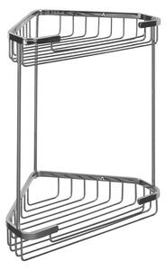 BISK Erga NIAGARA, sarok dupla kozmetikai polc 235x170x335 mm, króm, ERG-00048