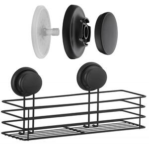 Erga Gavi, fürdőszobai polc, fürdőszobai kosár tapadókorongon 32x10x8 cm, fekete matt, ERG-YKA-CH.GAVI-KPL-BLK