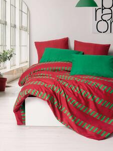 Holly Ranforce dupla ágyneműhuzat garnitúra feszített lepedővel 160 × 200+30 cm, zöld
