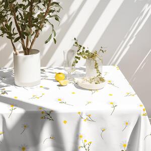 Goldea szögletes terítő 100% pamutvászon - kamilla virágok 120 x 180 cm