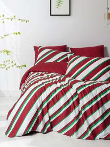 Merry Ranforce dupla ágyneműhuzat garnitúra feszített lepedővel, piros