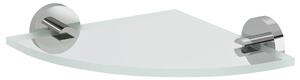 Sapho Sapho, X-ROUND üveg sarokpolc, negyedkör 200x200mm, króm/átlátszó üveg, XR009-11