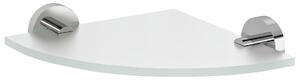 Sapho Sapho, X-ROUND sarok üvegpolc, negyed kör 200x200mm, króm/tejüveg, XR009-01