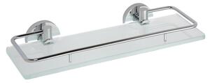 Sapho Sapho, X-ROUND E üvegpolc csuklós rúddal 300x130mm, tejüveg, króm, XR607