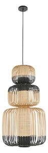 Függőlámpa Forestier, Bamboo, dimmable, Fekete, Nappali, Bambusz, Dizájn