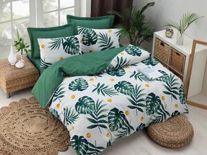 Monstera dupla ágyneműhuzat garnitúra, zöld