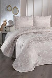 Slayka jacquard kétszemélyes ágytakaró szett, cappuccino