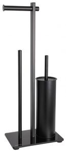 Erga Yami, WC-papírtartó WC-kefével és papíradagolóval, fekete, ERG-YKA-P.YAMI-FB