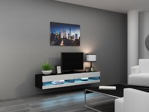 BUTORLINE TV szekrény 180 GOVI NEW VG9C fekete / fehér fényes