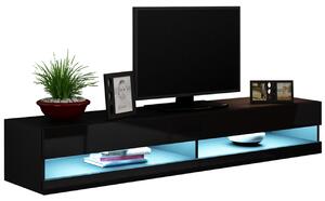 BUTORLINE TV szekrény 180 VIGO NEW VG9D fekete / fekete fényes