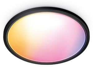 Mennyezeti Lámpa WiZ, SuperSlim, dimmable, Fekete, Nappali, Műanyag, Modern