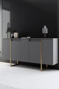 Luxe - antracit/arany komód