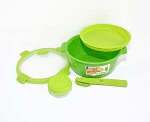 CURVER Tároló doboz evőeszköz/tálcával/csészével 1,6 L zöld