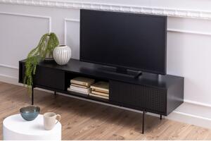 Fekete TV-állvány kőrisfa dekorral 180x44,5 cm Angus - Actona