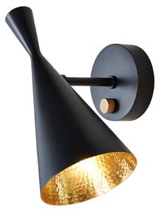 Fali Lámpa Tom Dixon, Beat Wall, dimmable, Fekete, Nappali, Fém, Dizájn