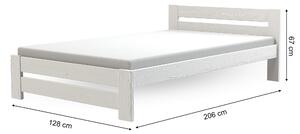 MARIKA tömör fa ágy 120x200 - fehér