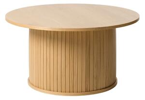 Natúr színű kerek dohányzóasztal tölgyfa dekorral ø 90 cm Nola – Unique Furniture