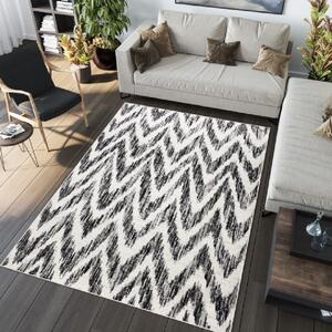 Fekete - fehér modern STRAPO szőnyeg Méret: 200x300 cm
