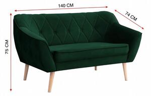 Wilsondo DEANA II kárpitozott kanapé - zöld