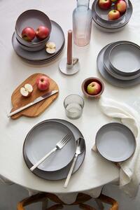 12 részes porcelán étkészlet szürke
