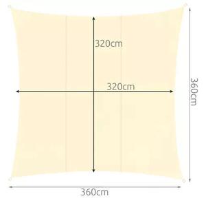 Napvitorla Négyszögletes 3,6x3,6m bézs