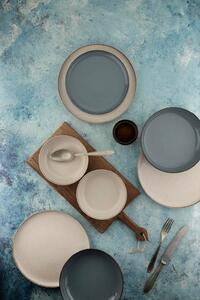 16 részes porcelán étkészlet krém-kék