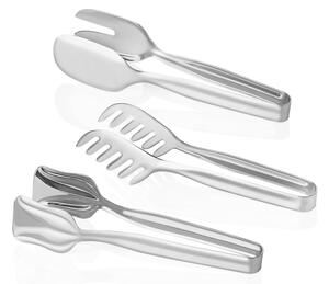3 részes rozsdamentes acél tálaló csipesz készlet