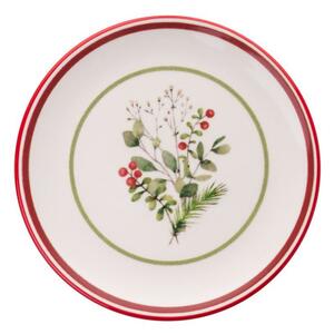 6 részes karácsonyi kerámia desszerttányér készlet Xmas Leaf