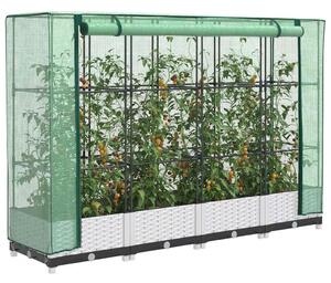 Rattan megjelenésű magaságyás melegháztakaróval 160x40x123 cm